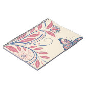 ヴィンテージエレガントバタフライ&フローラノート ノートブック (左側)