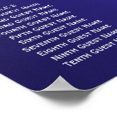 ヴィンテージエレガントバラの結婚席表（青） ポスター (角)