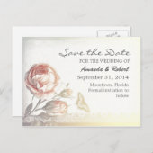 ヴィンテージエレガントバラはがきを保存する 案内ポストカード (正面/裏面)