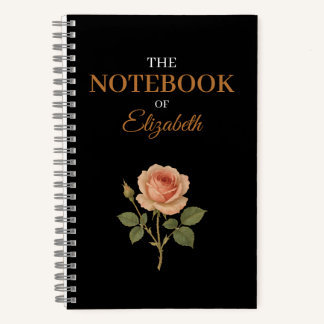 ヴィンテージエレガントバラカスタムグリッターブラックジャーナル ノートブック