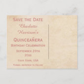 ヴィンテージエレガントバラキンセアニラ日付を保存 案内ポストカード (裏面)