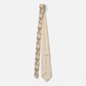 ヴィンテージエレガントバラフラワーベージュフローラ ネクタイ (裏面)