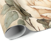 ヴィンテージエレガントバラフラワーベージュフローラ ラッピングペーパー (ロールコーナー)