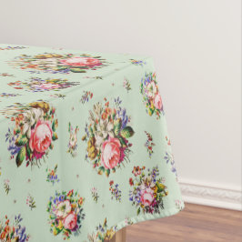 ヴィンテージエレガントバラフローラルパターン テーブルクロス
