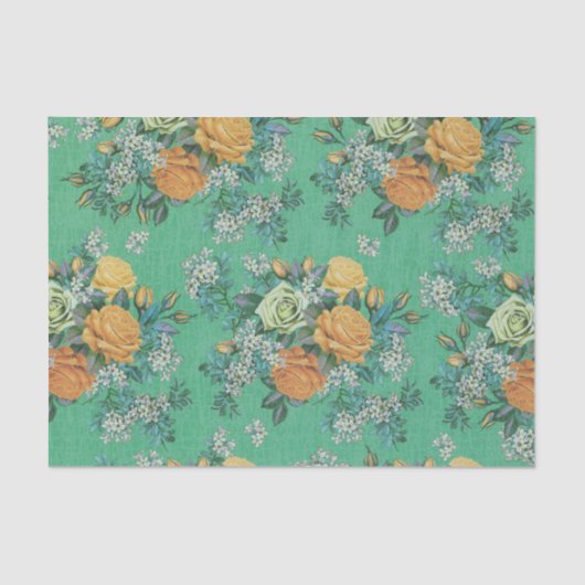 ヴィンテージエレガントバラフローラ花束植物学 薄葉紙 (正面)