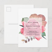 ヴィンテージエレガントバラブライダルシャワー招待 ポストカード (正面/裏面)
