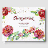 ヴィンテージエレガントバラレッドピンクフローラキンセアニェラ ゲストブック (正面)