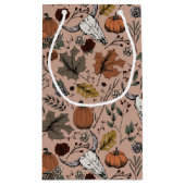 ヴィンテージエレガントバラ秋収穫及び牛スカル スモールペーパーバッグ (裏面)