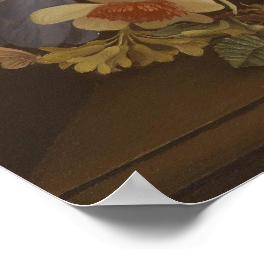 ヴィンテージエレガントバラ絵画フローラズ、アントン・ミュラー ポスター (角)