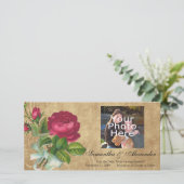 ヴィンテージエレガントバラ、マゼンタ/ブラウン セーブザデート (スタンド正面)