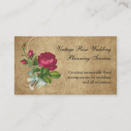 ヴィンテージエレガントバラ、マゼンタ/ブラウン 名刺