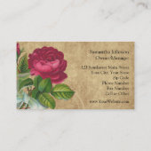 ヴィンテージエレガントバラ、マゼンタ/ブラウン 名刺 (裏面)