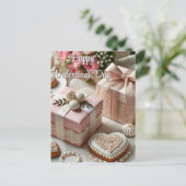 ヴィンテージエレガントバレンタインデーはがき ポストカード (スタンド正面)