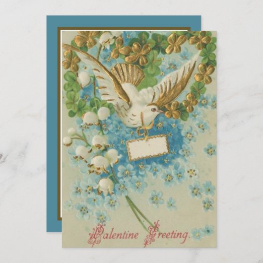 ヴィンテージエレガントバレンタインデー シーズンカード (正面/裏面)