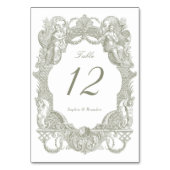 ヴィンテージエレガントバロックのセージのトワ結婚ールフレーム テーブルナンバー (裏面)