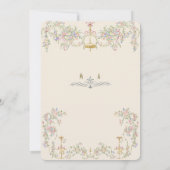 ヴィンテージエレガントバロックの水の色の結婚式花 招待状 (裏面)