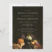 ヴィンテージエレガントバロックパンプキン秋ブライダルシャワー 招待状 (正面)