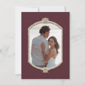 ヴィンテージエレガントバロックビクトリアンブルゴーニュ金ゴールド 招待状 (裏面)