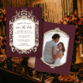 ヴィンテージエレガントバロックビクトリアンブルゴーニュ金ゴールド 招待状