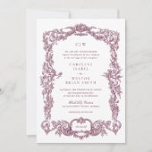 ヴィンテージエレガントバロックフランスのブルゴーニュ枠 招待状 (正面)