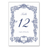 ヴィンテージエレガントバロックフローラフレームネイビーブルー テーブルナンバー (正面)