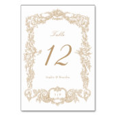 ヴィンテージエレガントバロックフローラフレーム金ゴールド テーブルナンバー (正面)