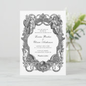 ヴィンテージエレガントバロックフローラフレ結婚ーム 招待状 (スタンド正面)