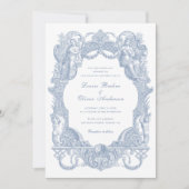 ヴィンテージエレガントバロックフローラフレ結婚ーム 招待状 (正面)
