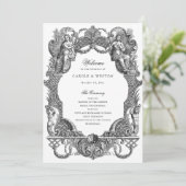 ヴィンテージエレガントバロック式フレーム結婚トイル プログラム (スタンド正面)