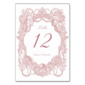 ヴィンテージエレガントバロック式ブッシュトイレフレ結婚ーム テーブルナンバー (裏面)