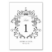 ヴィンテージエレガントバロック結婚クレスト テーブルナンバー (裏面)