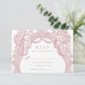 ヴィンテージエレガントバロック語トイルフレームウェディングRSVP 招待状 (スタンド正面)