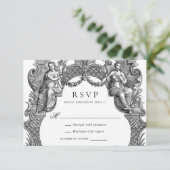 ヴィンテージエレガントバロック語トイルフレームウェディングRSVP 招待状 (スタンド正面)