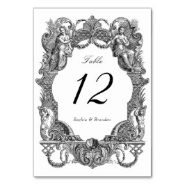 ヴィンテージエレガントバロック語トイルフレ結婚ーム テーブルナンバー