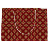 ヴィンテージエレガントバロック赤と金ゴールド ラージペーパーバッグ (裏面)