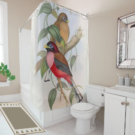 ヴィンテージエレガントバードシャカラフルワーカーテン シャワーカーテン
