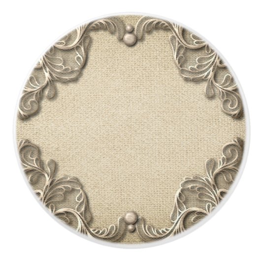 ヴィンテージエレガントバ素朴ーラップレースウエスタングラム セラミックノブ (正面)