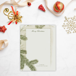 ヴィンテージエレガントパイングリーンデコクリスマス レターヘッド