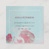 ヴィンテージエレガントパステルピンクブルーフラワーズ スクエア名刺 (裏面)