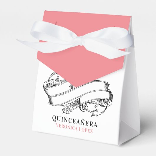 ヴィンテージエレガントパステルピーチピンクカインスアニョス フェイバーボックス (正面サイド)