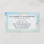ヴィンテージエレガントパステルブルー 名刺 (裏面)