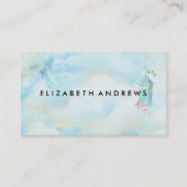 ヴィンテージエレガントパステルブルー 名刺 (正面)