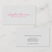 ヴィンテージエレガントパターンのピンク色の名前 名刺 (正面/裏面)