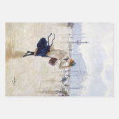 ヴィンテージエレガントパフランスのリ女性デクページ ラッピングペーパーシート (正面2)