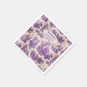 ヴィンテージエレガントパープルトイレデジュイブライダルシャワー スタンダードカクテルナプキン (角)