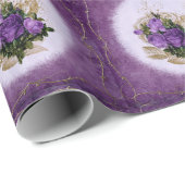 ヴィンテージエレガントパープルブーケ ラッピングペーパー (ロールコーナー)