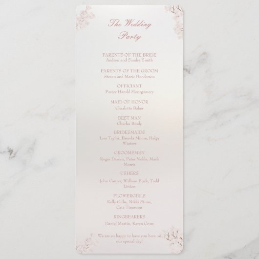 ヴィンテージエレガントパールロマ結婚ンス プログラム (裏面)