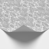 ヴィンテージエレガントヒマワリトイレグレー ラッピングペーパー (角)