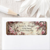 ヴィンテージエレガントビクトリアンピンクローズ ラベル (インサイチュ)