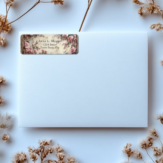 ヴィンテージエレガントビクトリアンピンクローズ ラベル